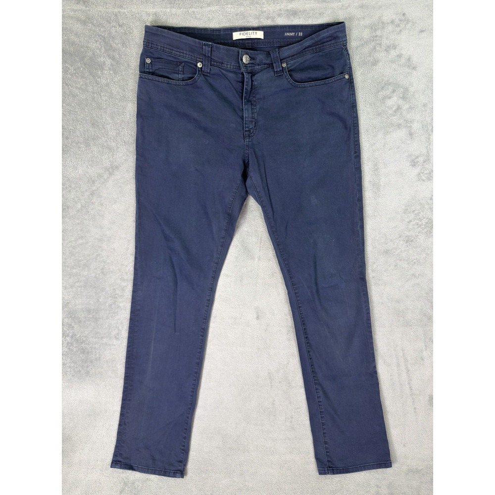 Fidelity Denim Jeans Mens 33x34 Blue Denim Dark Wash Jimmy Slim Straight Stretch